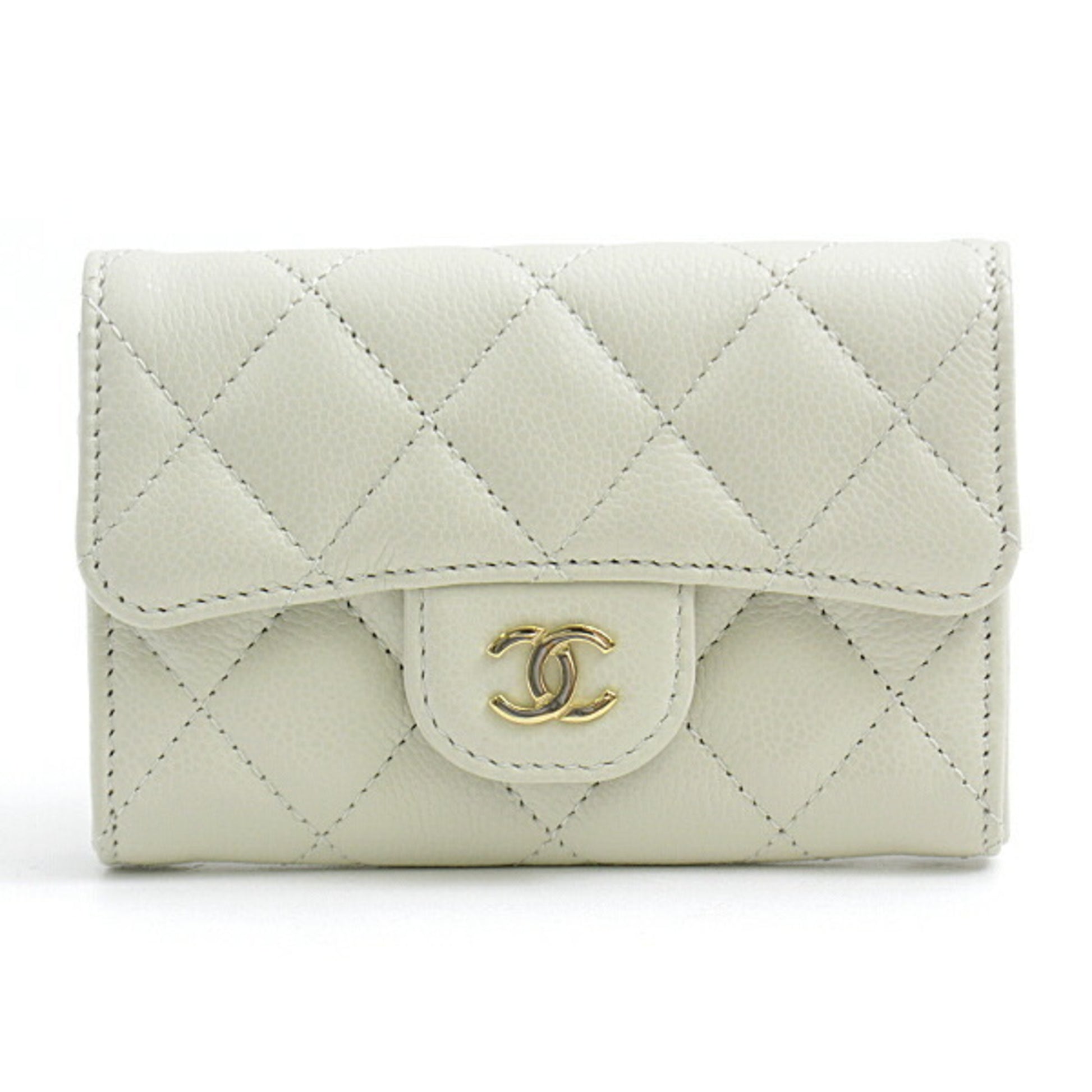 Chanel, Grey, Leather, wallet