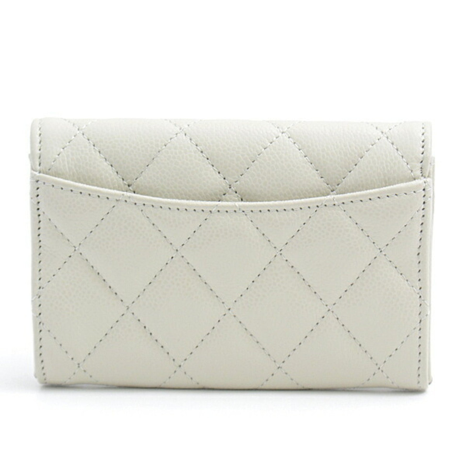 Chanel, Grey, Leather, wallet