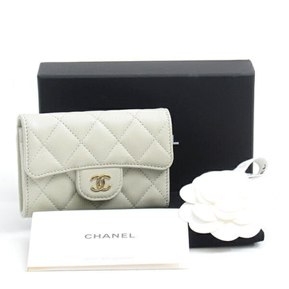 Chanel, Grey, Leather, wallet
