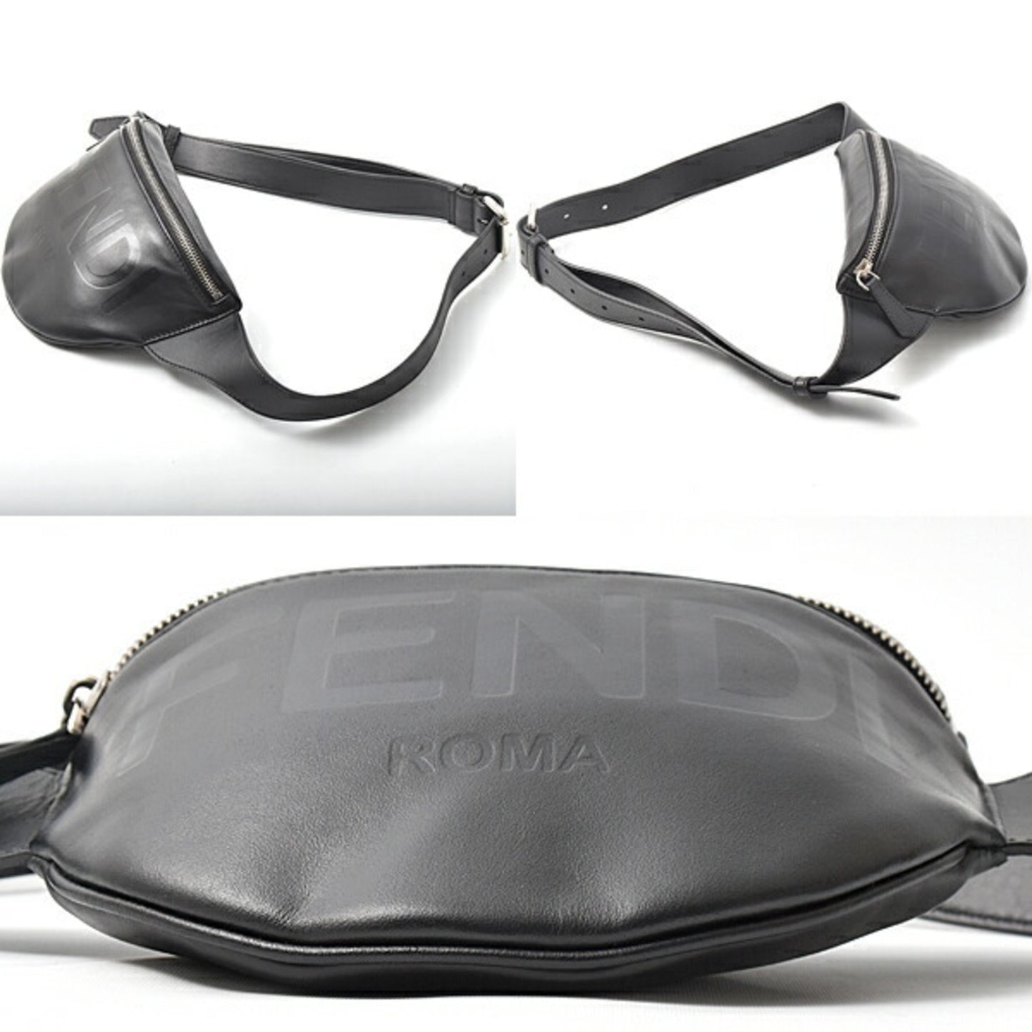 Fendi, Black, Leather, clutch