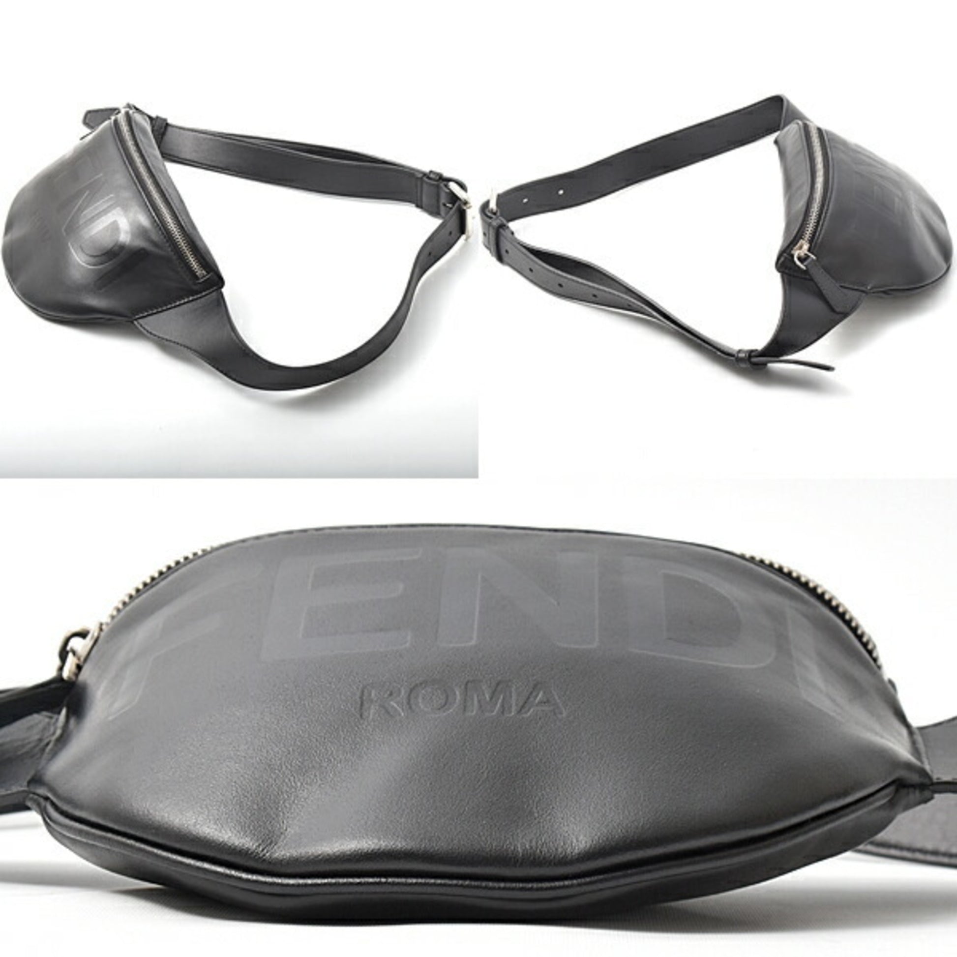 Fendi, Black, Leather, clutch