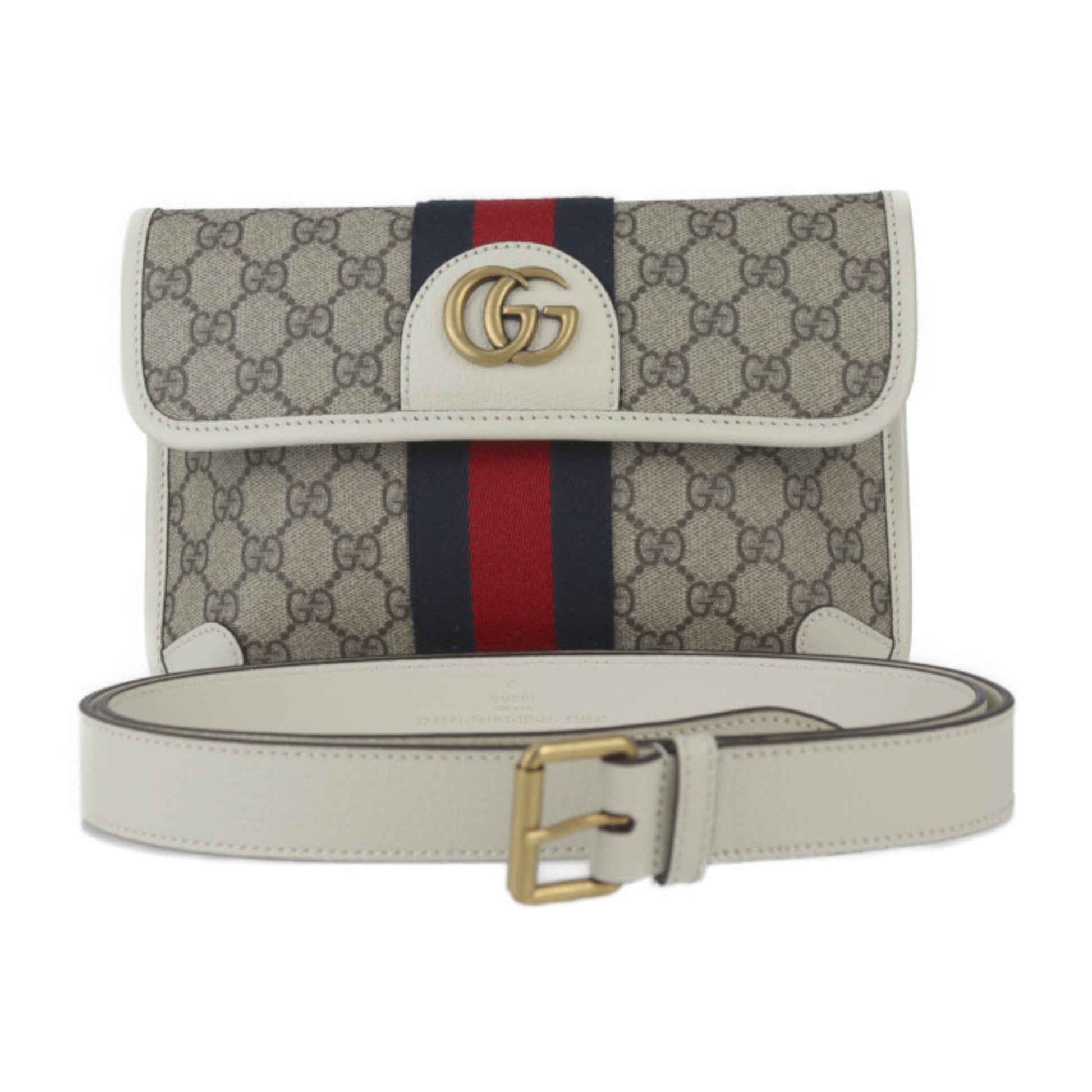Gucci Ophidia, Beige, Canvas, clutch