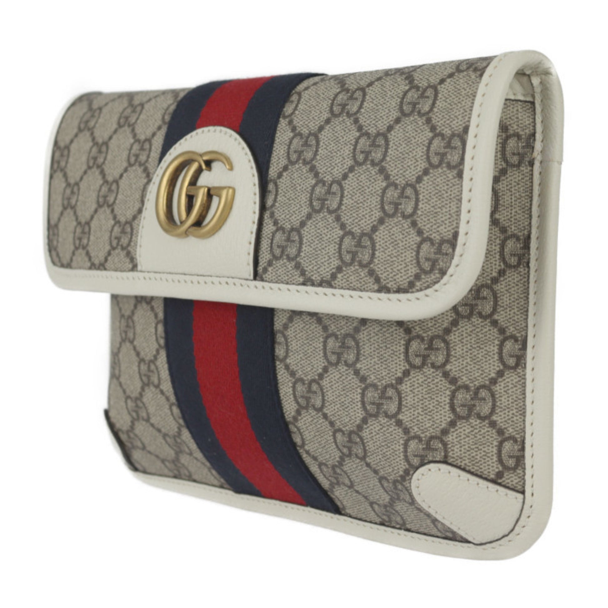 Gucci Ophidia, Beige, Canvas, clutch