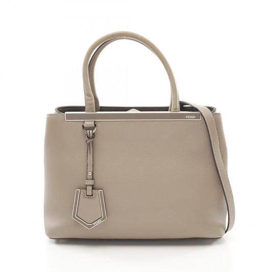 Fendi 2Jours, Beige, Leather, handbag