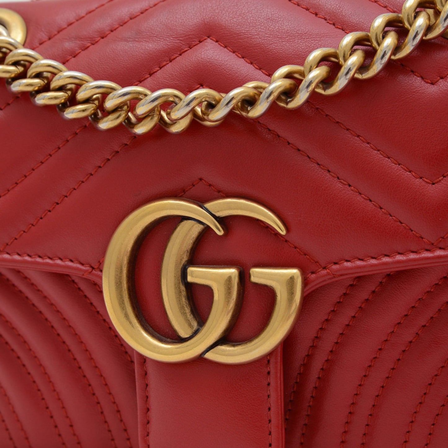 Gucci Marmont, Red, Leather, shoulder