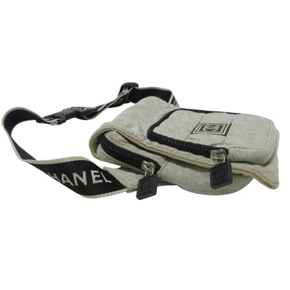 Chanel Sport line, Grey, Canvas, clutch