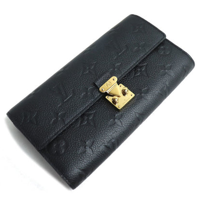 Louis Vuitton Portefeuille Sarah, Black, Leather, wallet