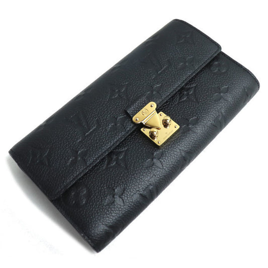 Louis Vuitton Portefeuille Sarah, Black, Leather, wallet