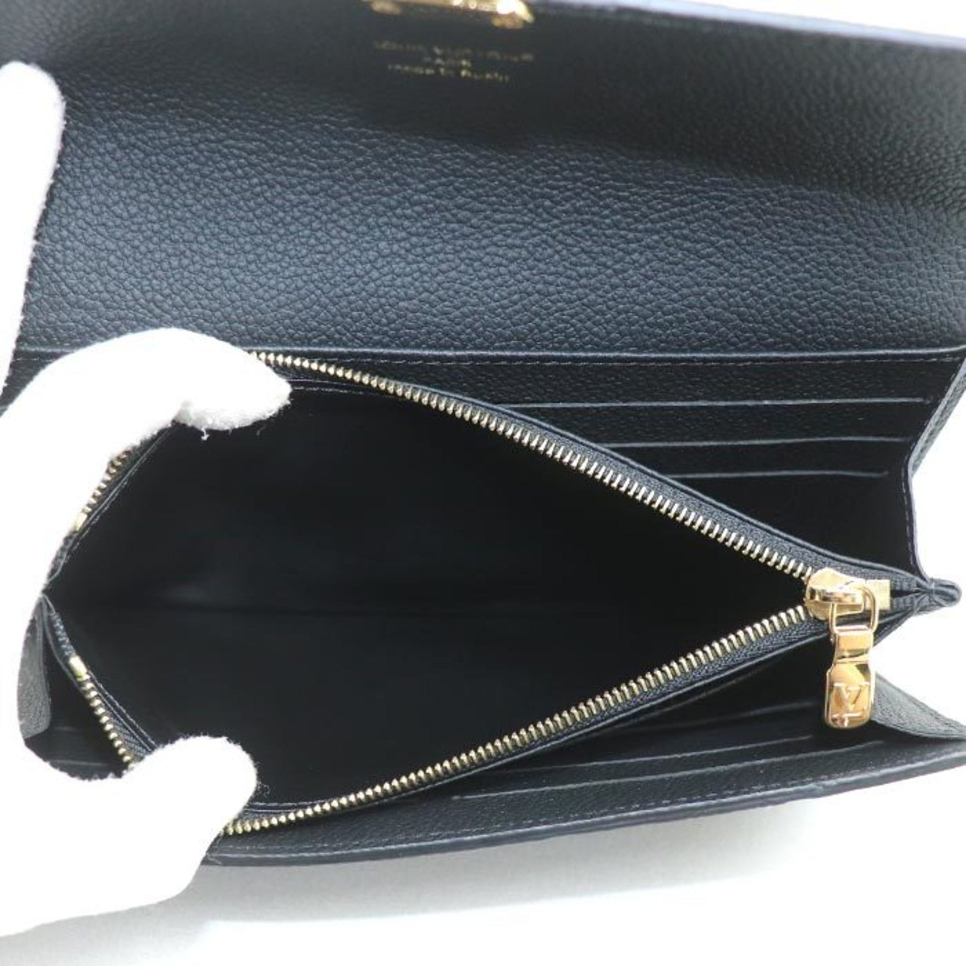 Louis Vuitton Portefeuille Sarah, Black, Leather, wallet