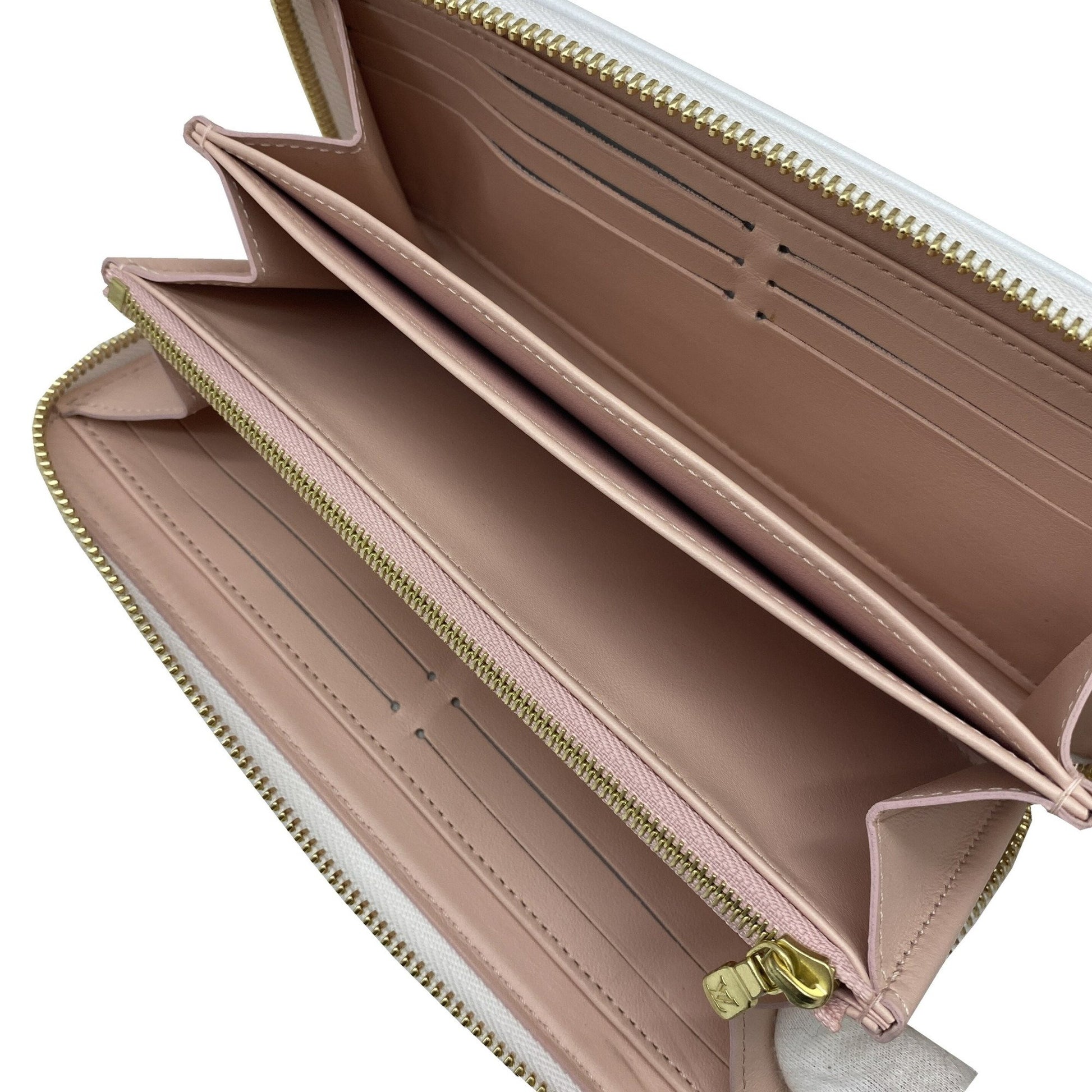 Louis Vuitton Zippy wallet, White, Leather, wallet