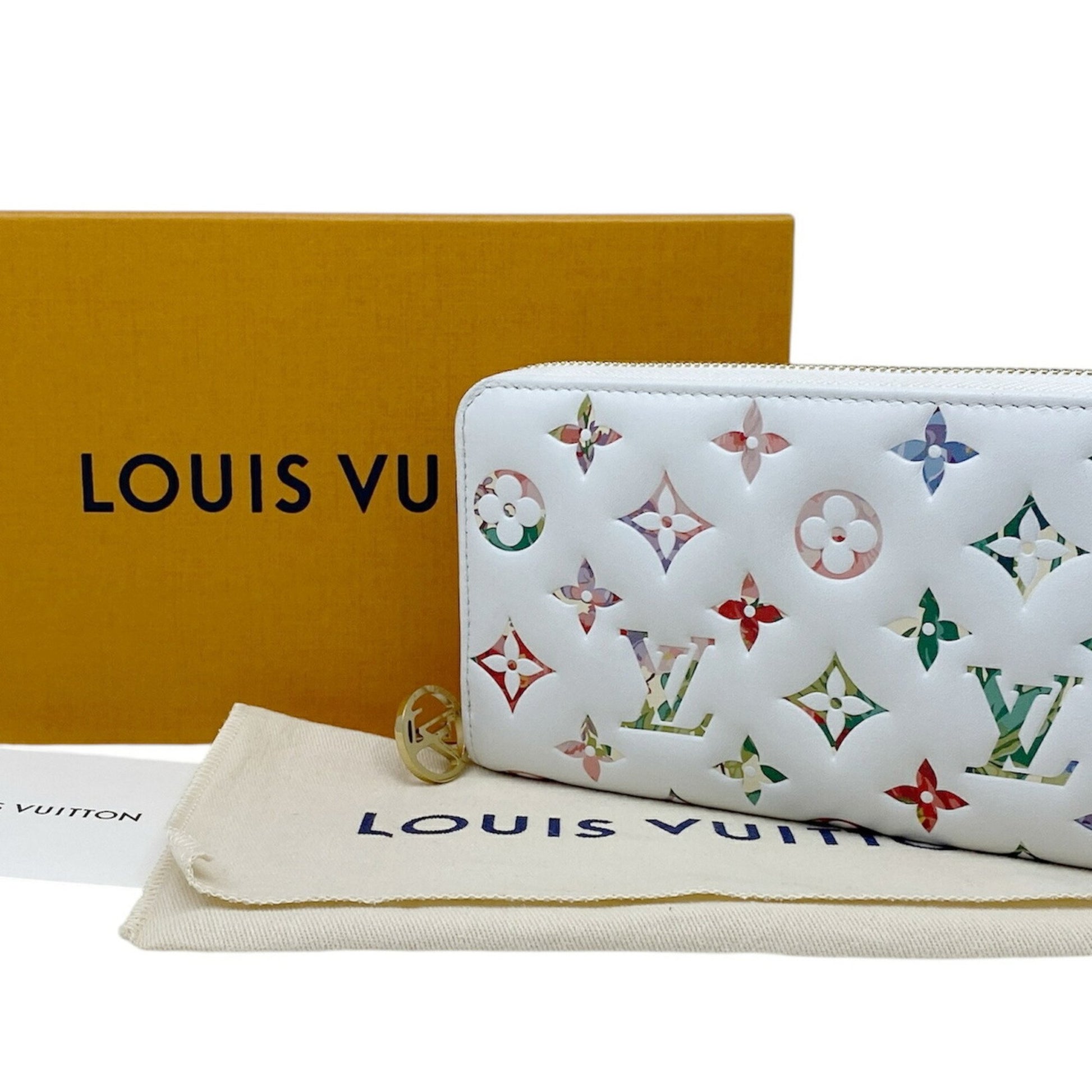 Louis Vuitton Zippy wallet, White, Leather, wallet