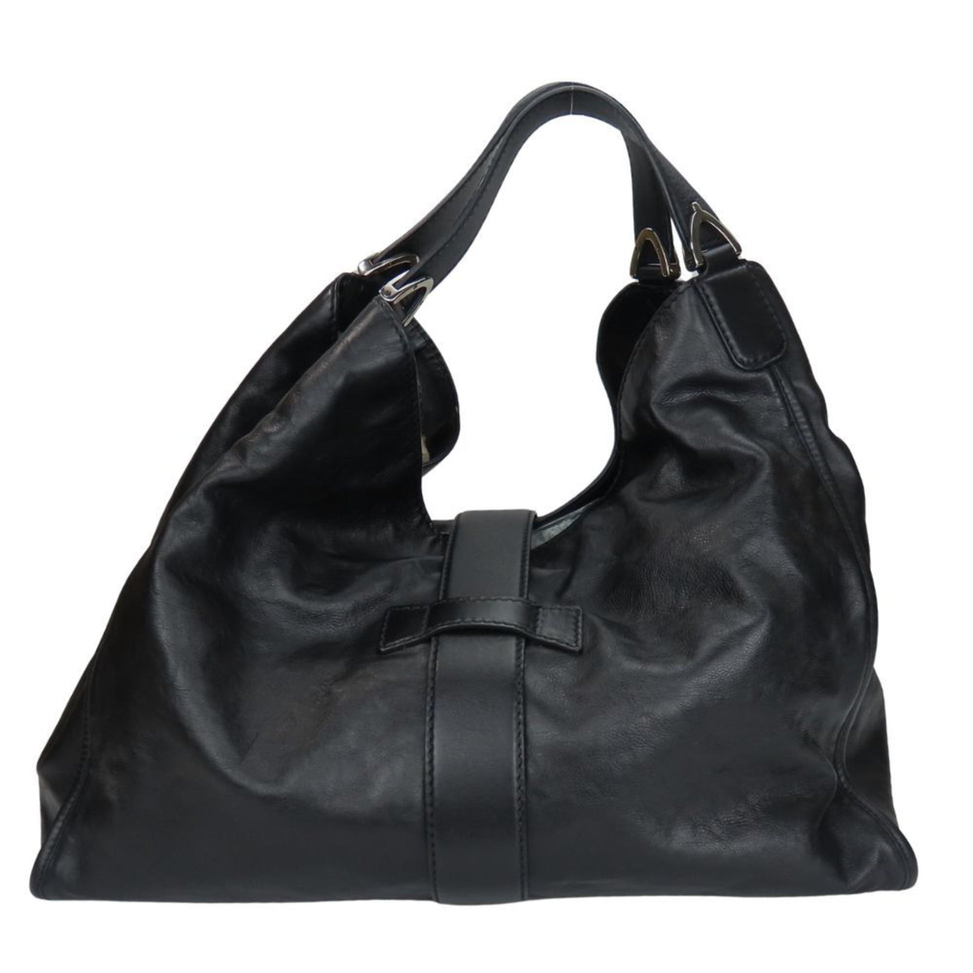 Gucci Soft Stirrup, Black, Leather, tote