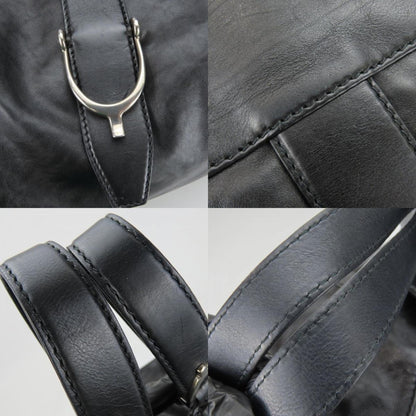 Gucci Soft Stirrup, Black, Leather, tote