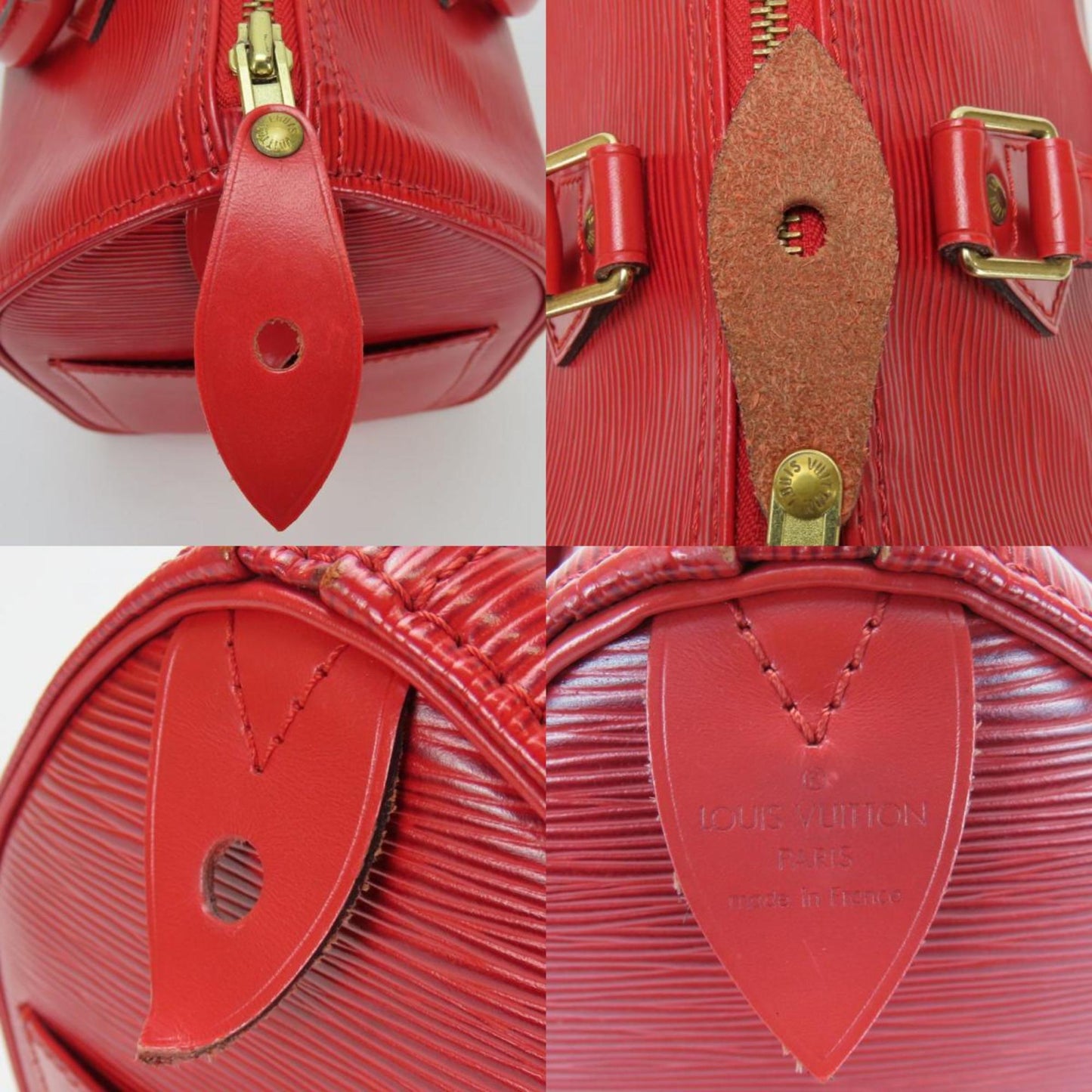 Louis Vuitton Speedy 25, Red, Leather, handbag