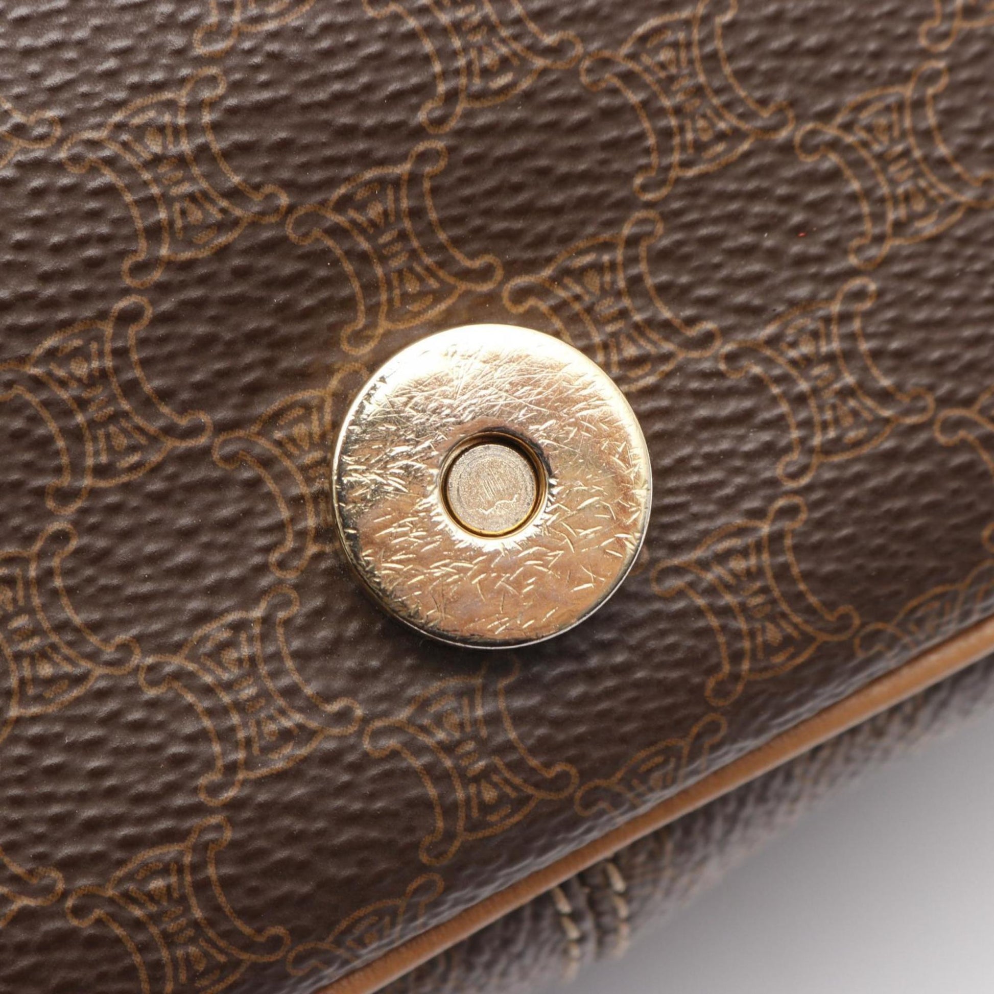Céline Macadam, Brown, Canvas, shoulder