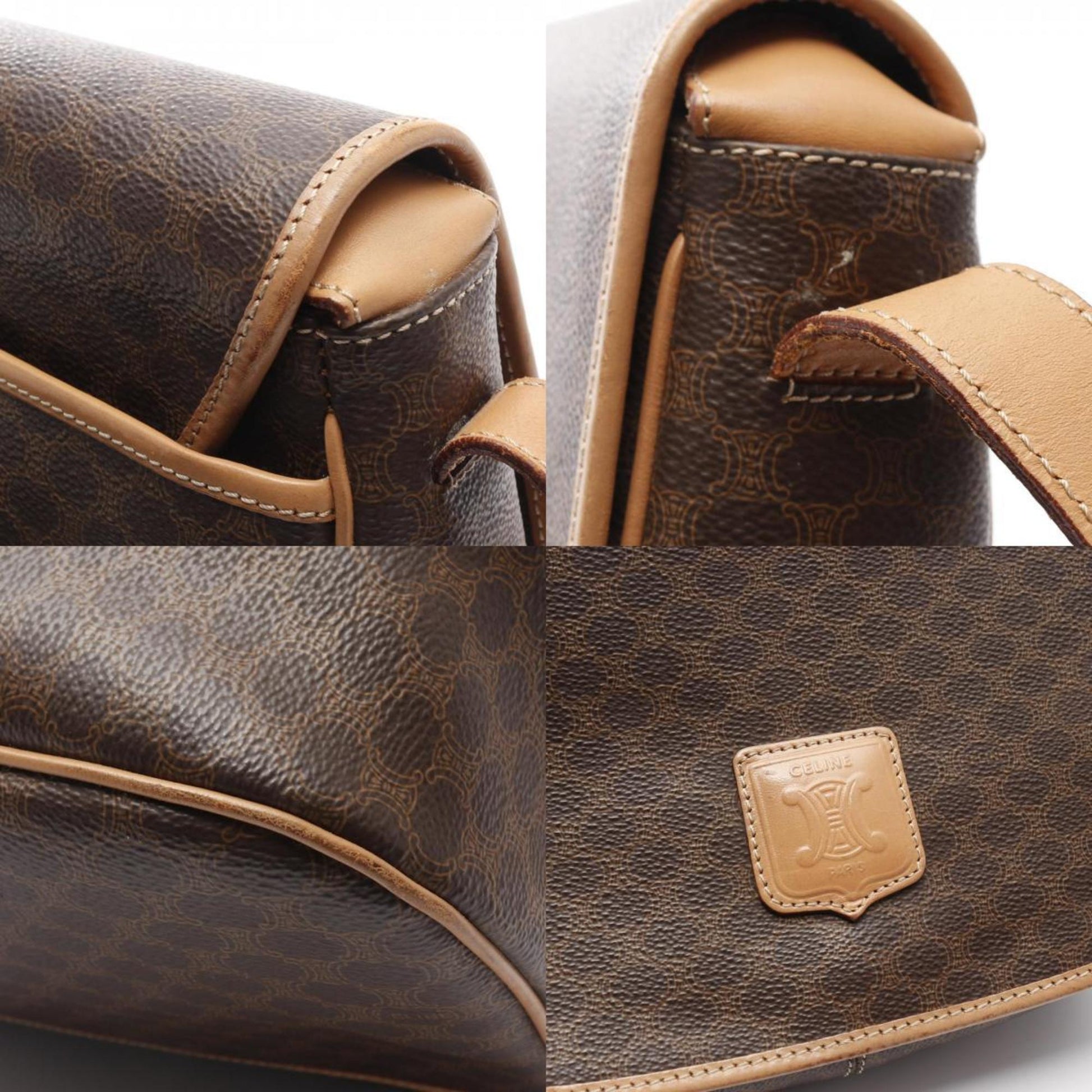 Céline Macadam, Brown, Canvas, shoulder