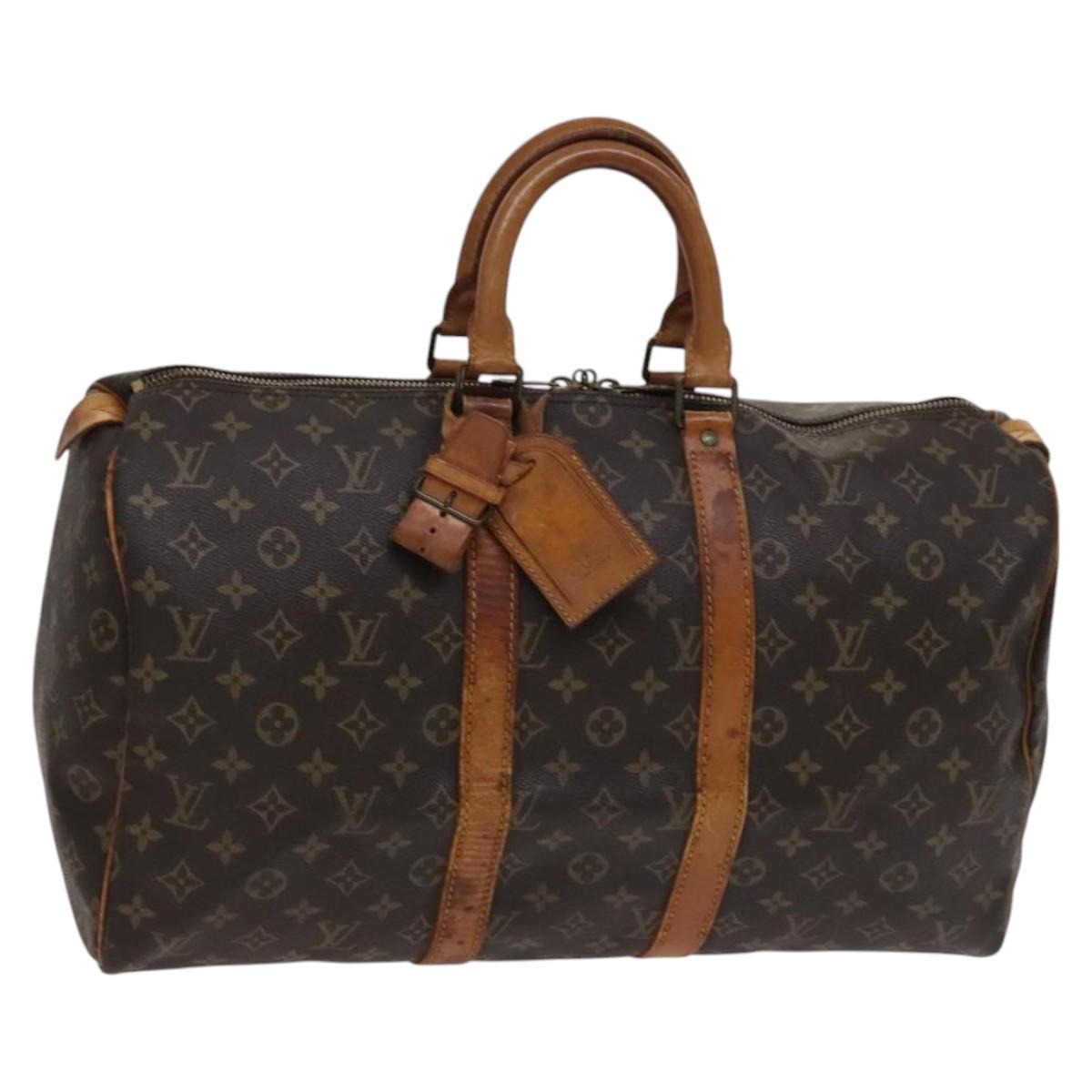 Louis Vuitton Keepall 45, Brown, Canvas, travel