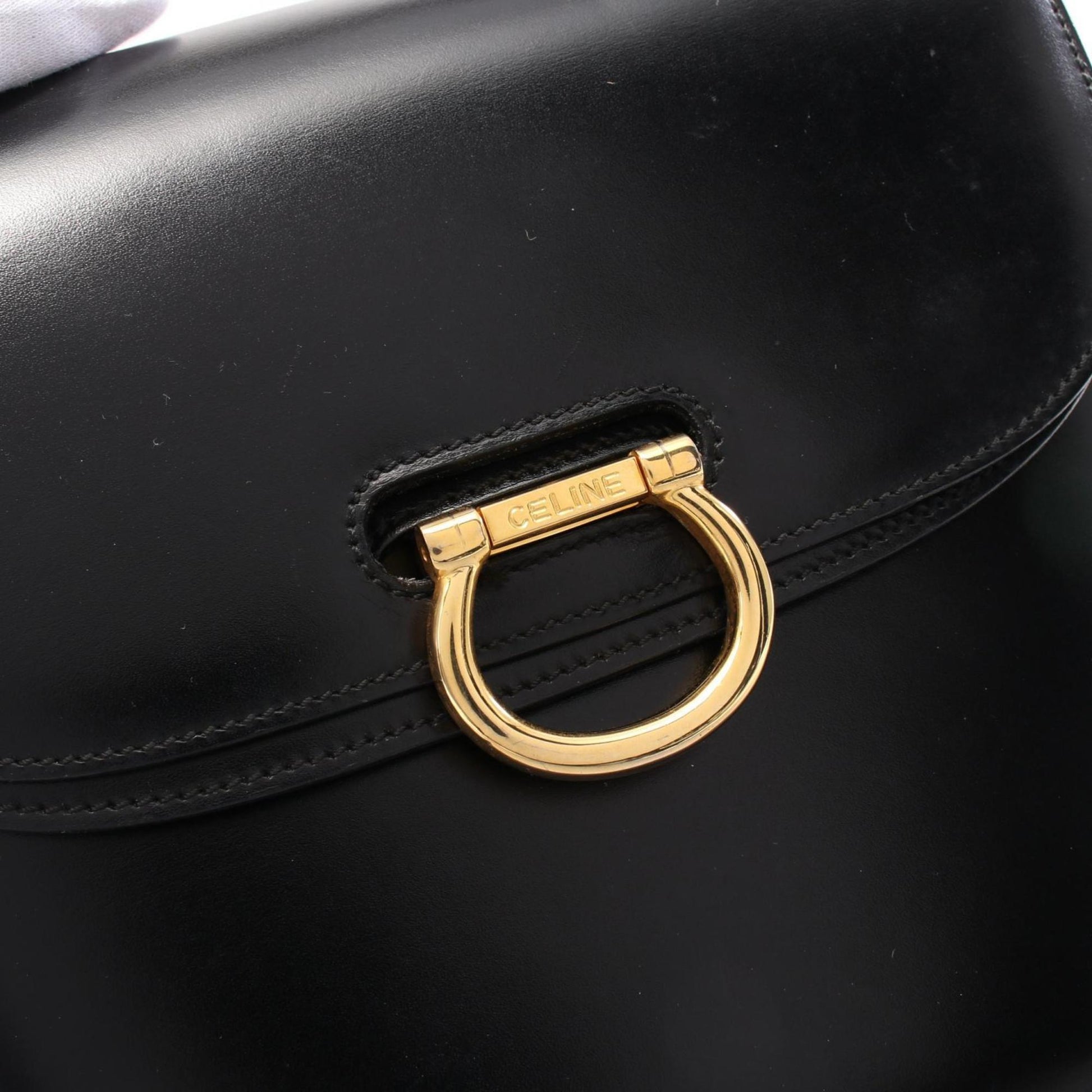 Céline, Black, Leather, handbag