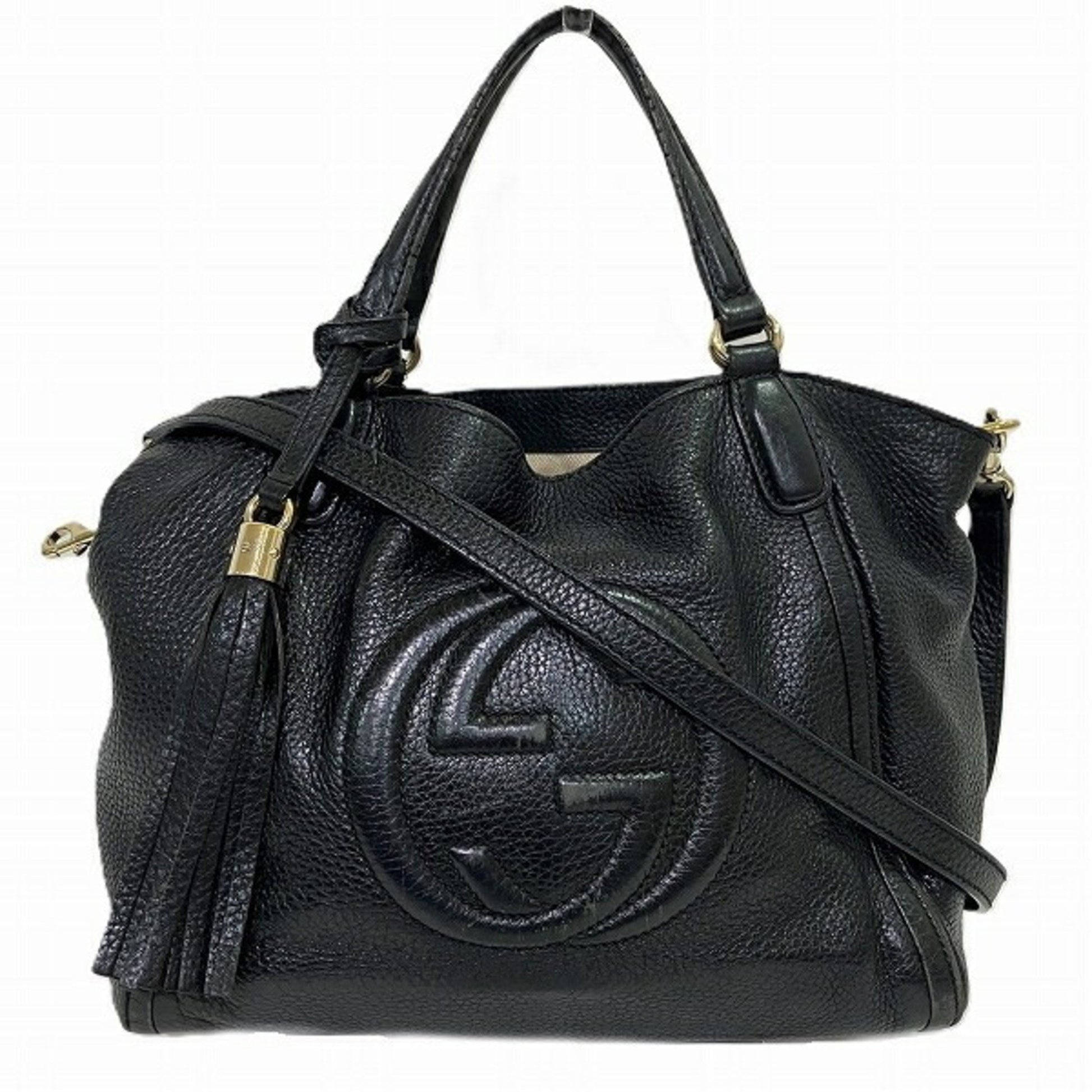 Gucci Soho, Black, Leather, shoulder