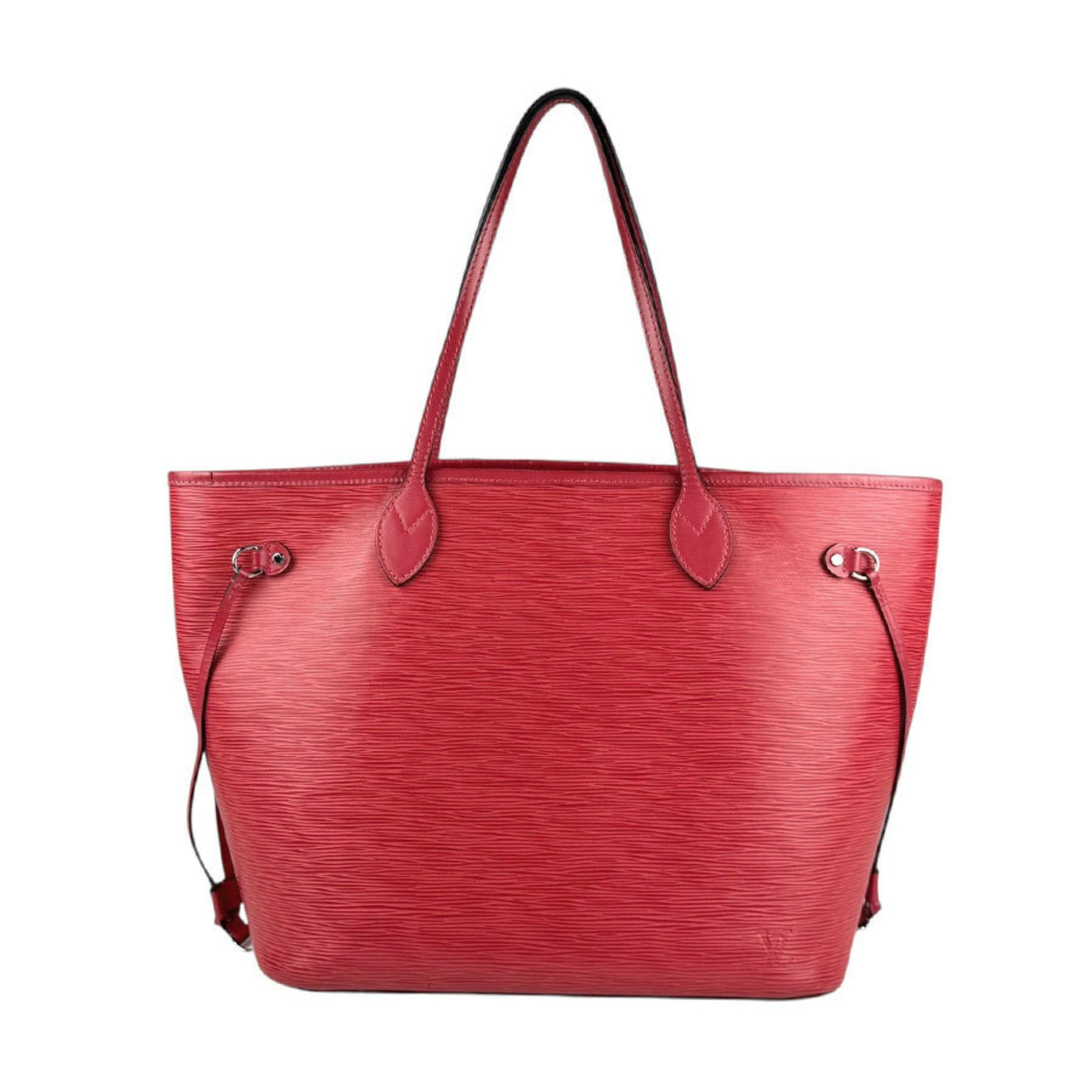 Louis Vuitton Neverfull MM, Burgundy, Leather, tote