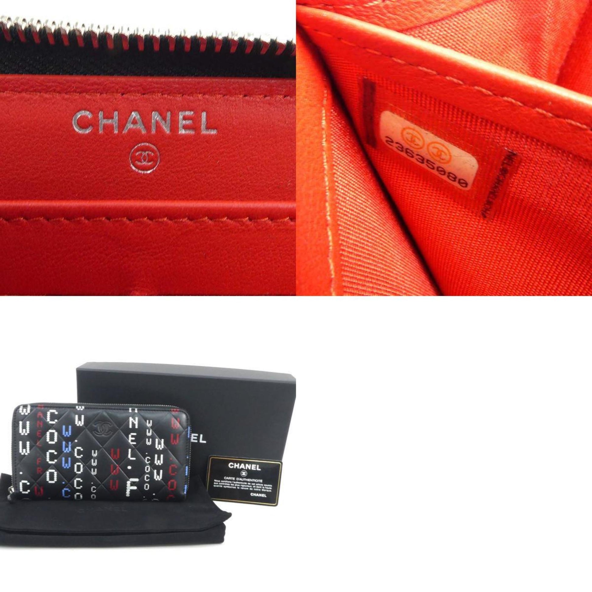 Chanel Zip around wallet, Black, Leather, wallet