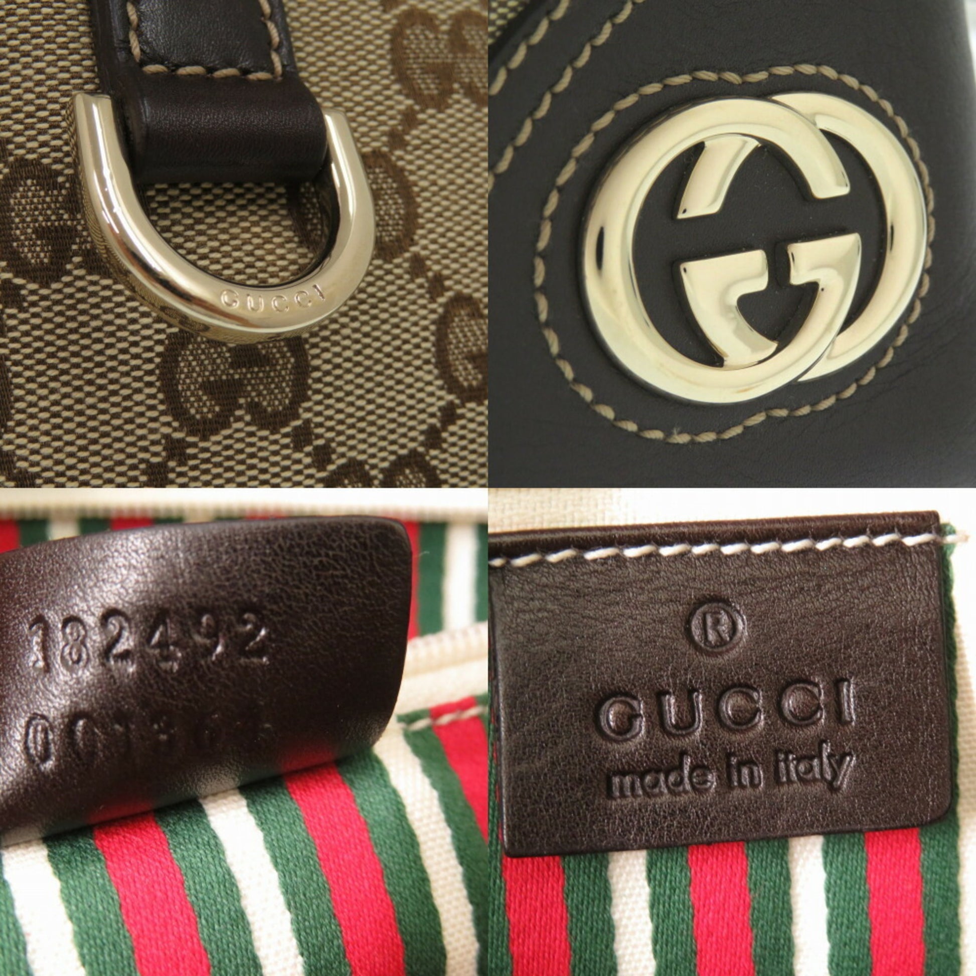 Gucci Interlocking G, Beige, Canvas, tote