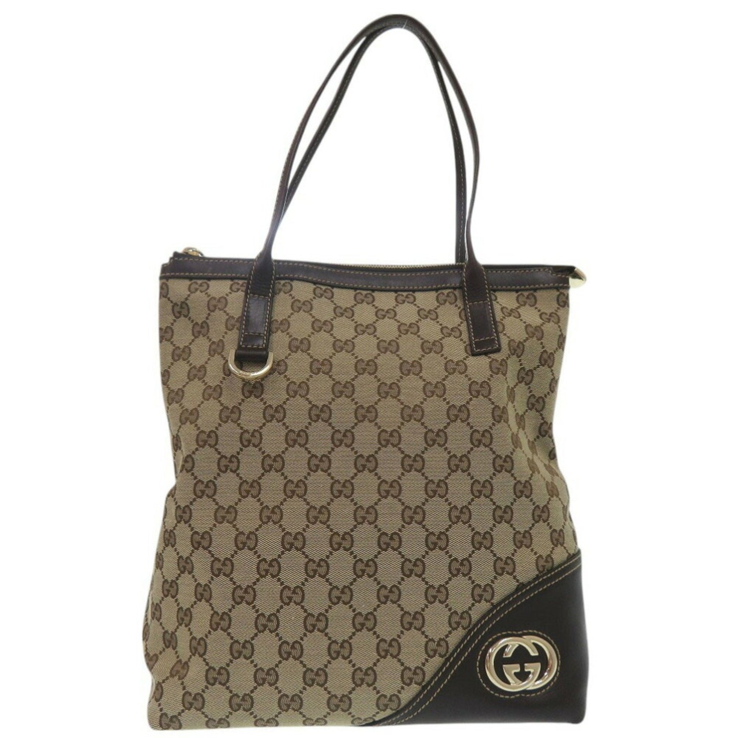Gucci Interlocking G, Beige, Canvas, tote