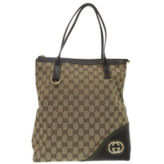 Gucci Interlocking G, Beige, Canvas, tote