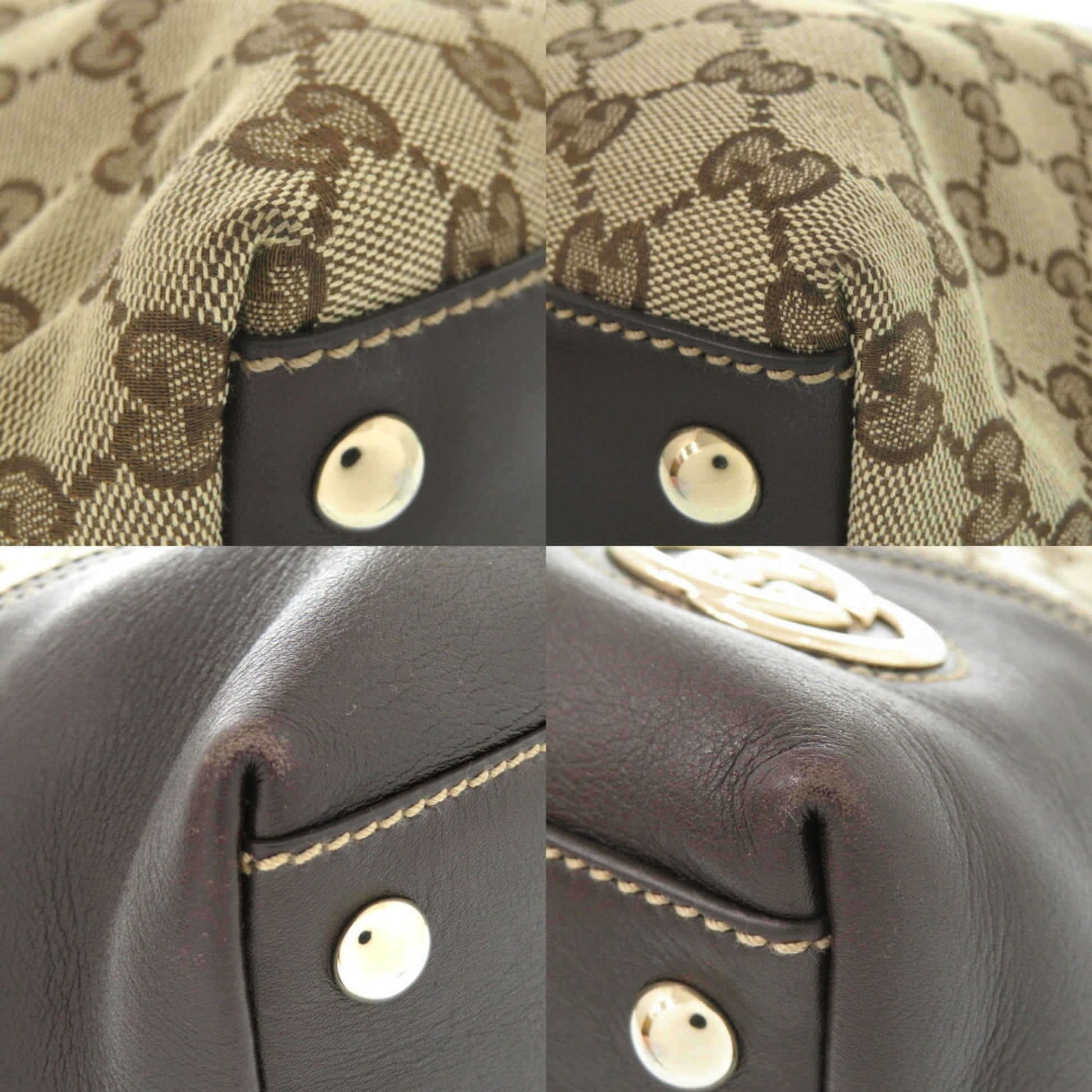 Gucci Interlocking G, Beige, Canvas, tote