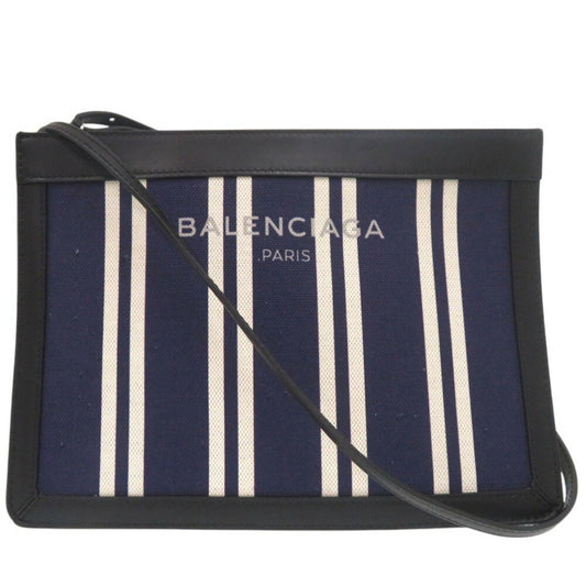 Balenciaga -, Navy, Canvas, clutch