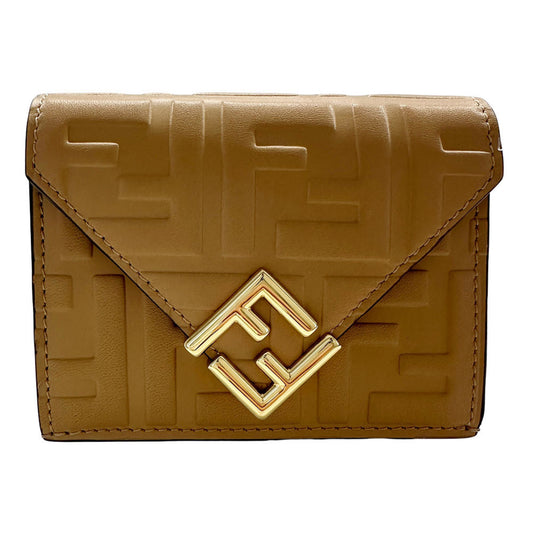 Fendi FF, Beige, Leather, wallet