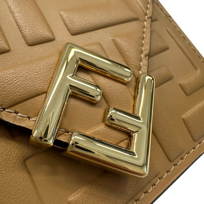 Fendi FF, Beige, Leather, wallet