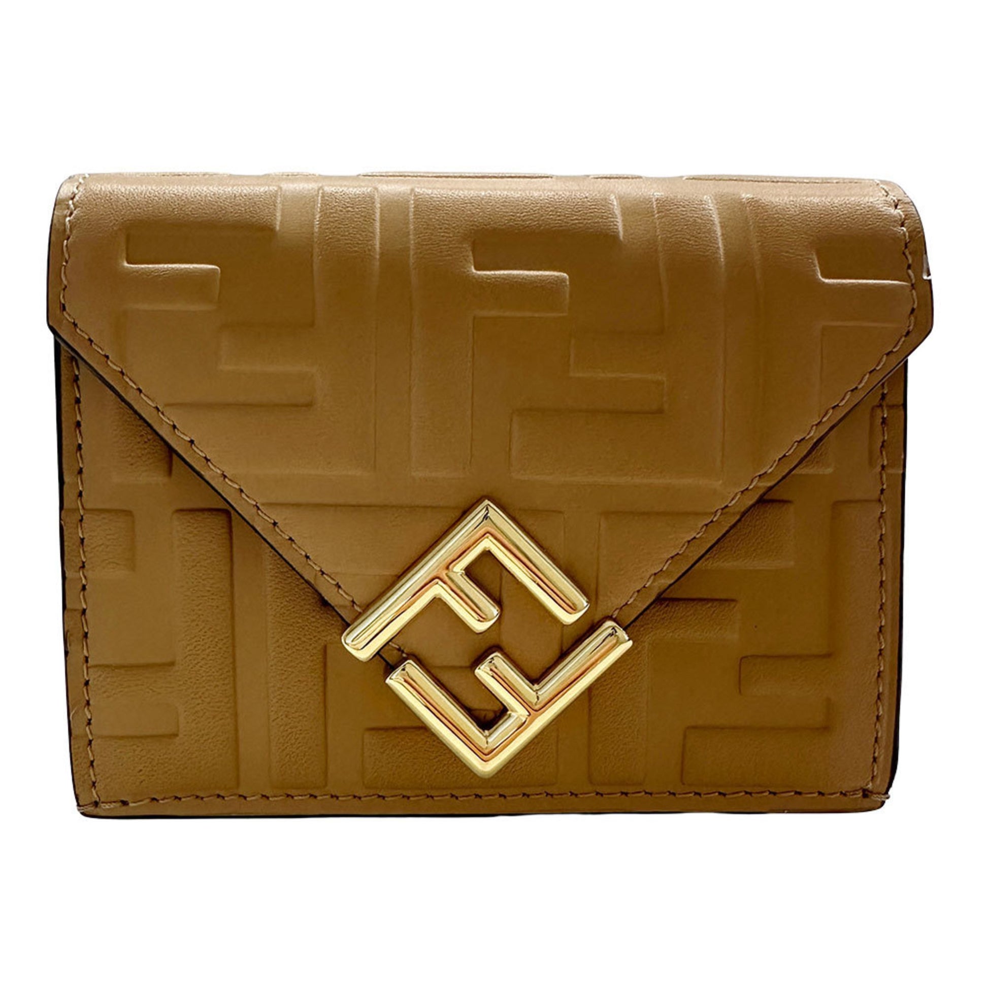 Fendi FF, Beige, Leather, wallet