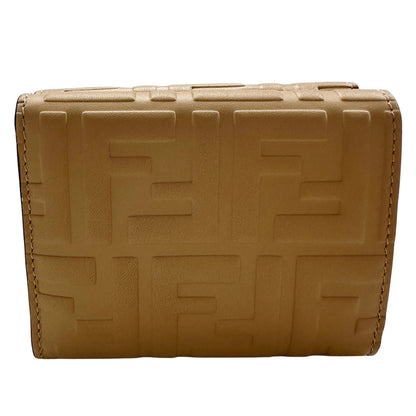 Fendi FF, Beige, Leather, wallet