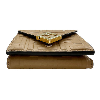 Fendi FF, Beige, Leather, wallet