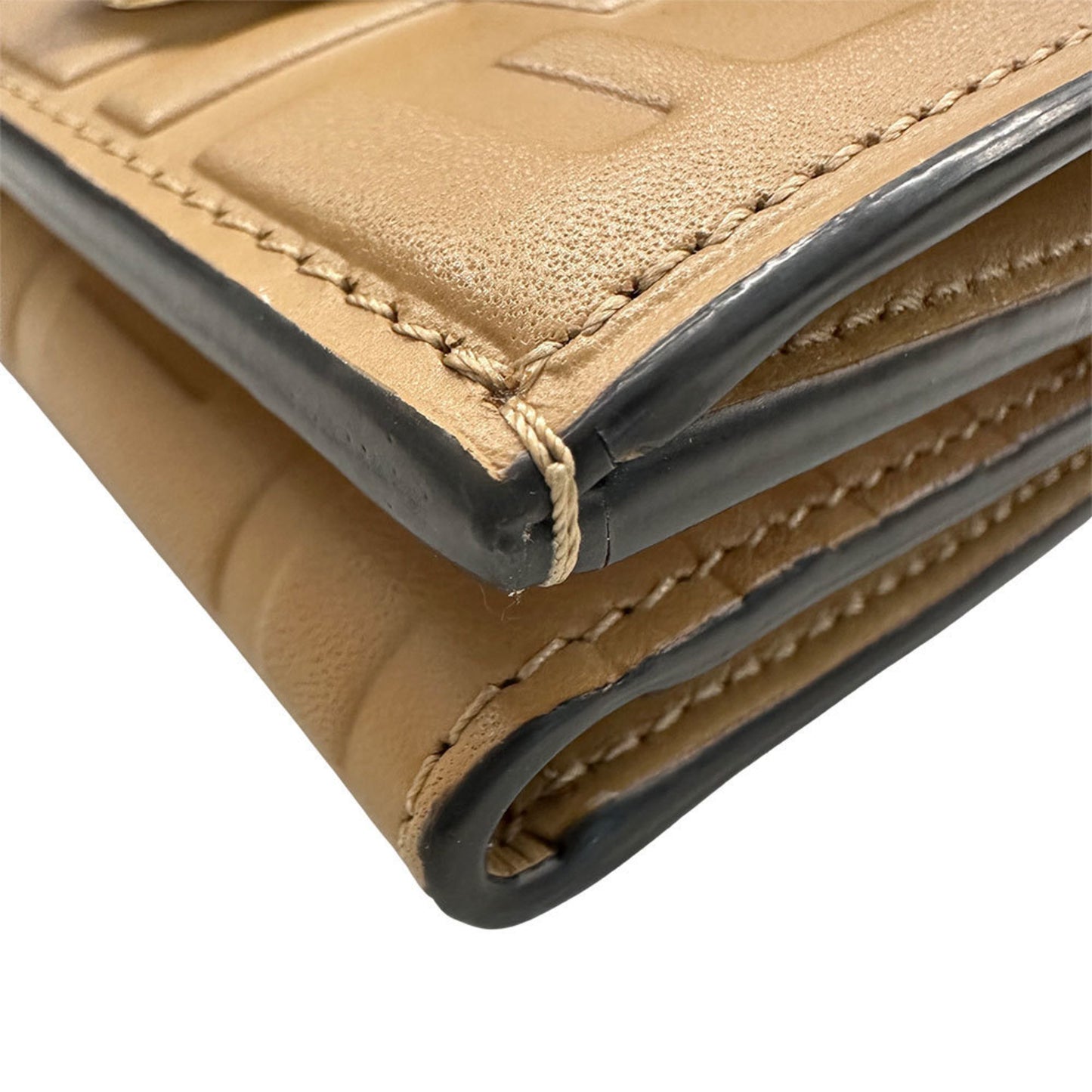Fendi FF, Beige, Leather, wallet