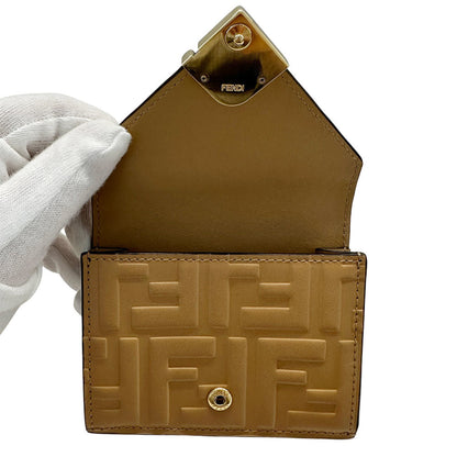 Fendi FF, Beige, Leather, wallet