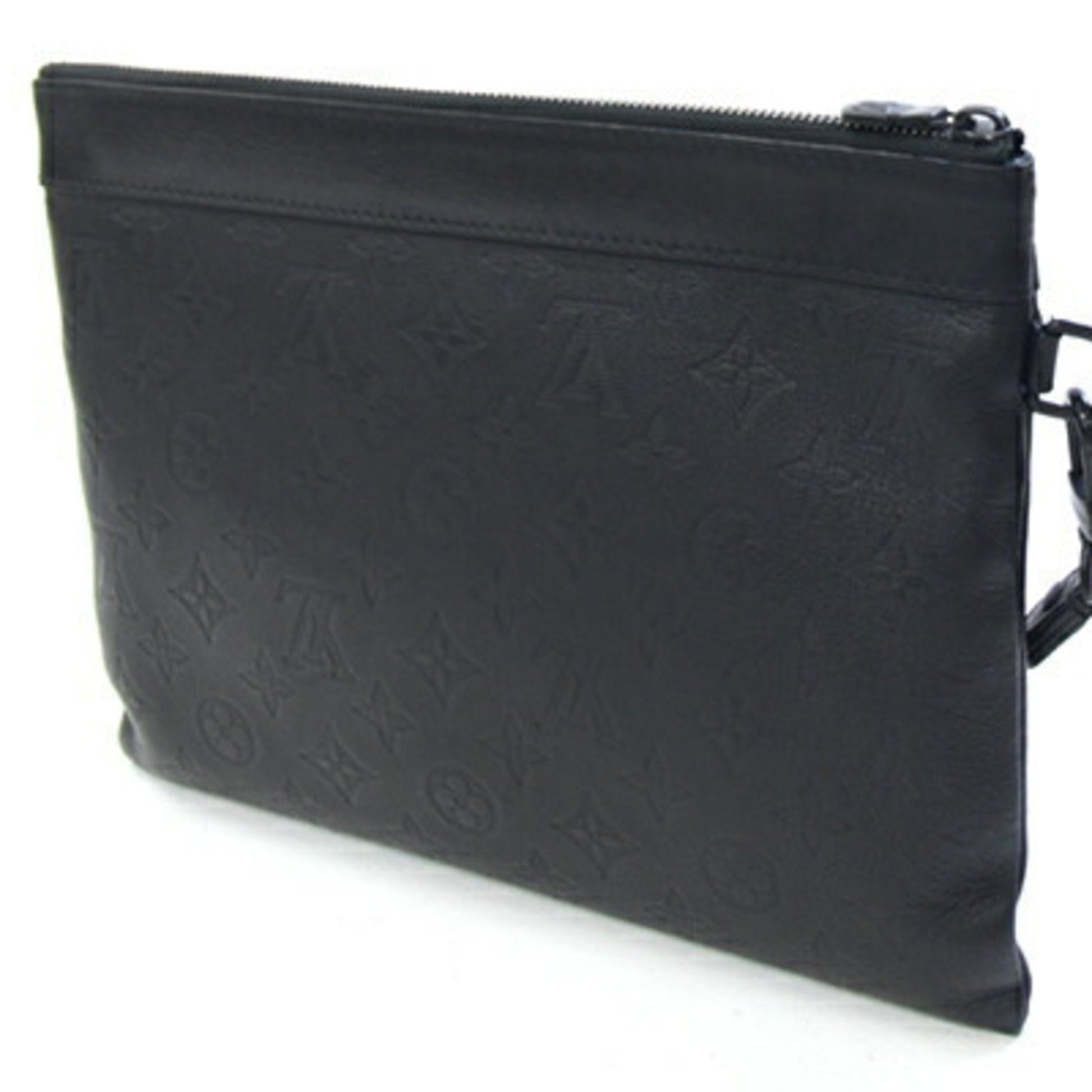Louis Vuitton Pochette To-Go, Black, Leather, clutch