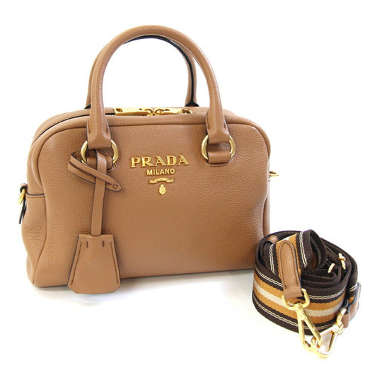Prada Saffiano, Brown, Leather, handbag