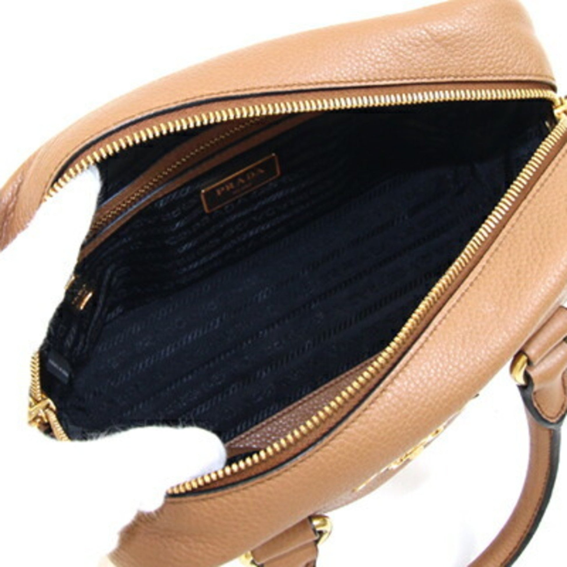 Prada Saffiano, Brown, Leather, handbag