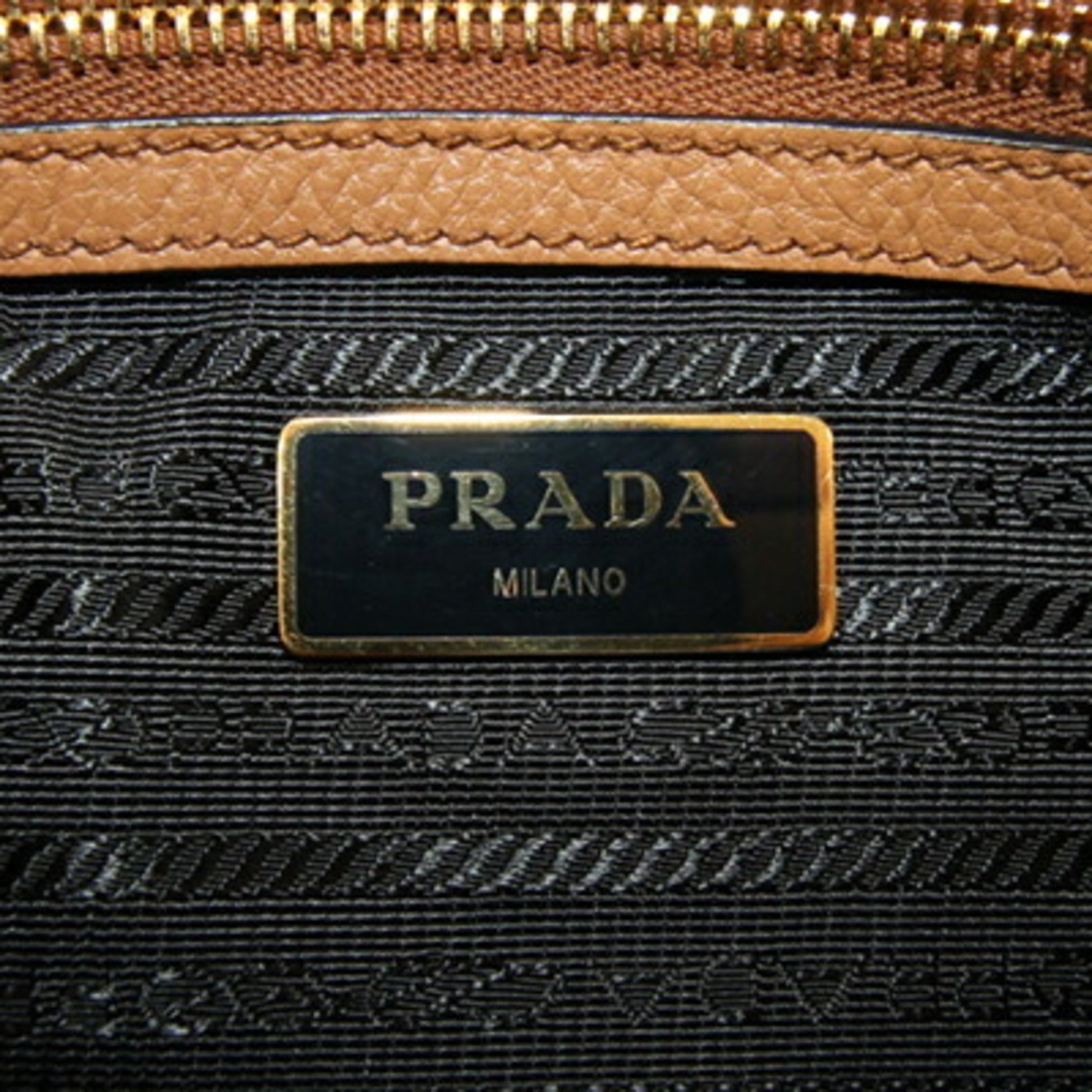 Prada Saffiano, Brown, Leather, handbag