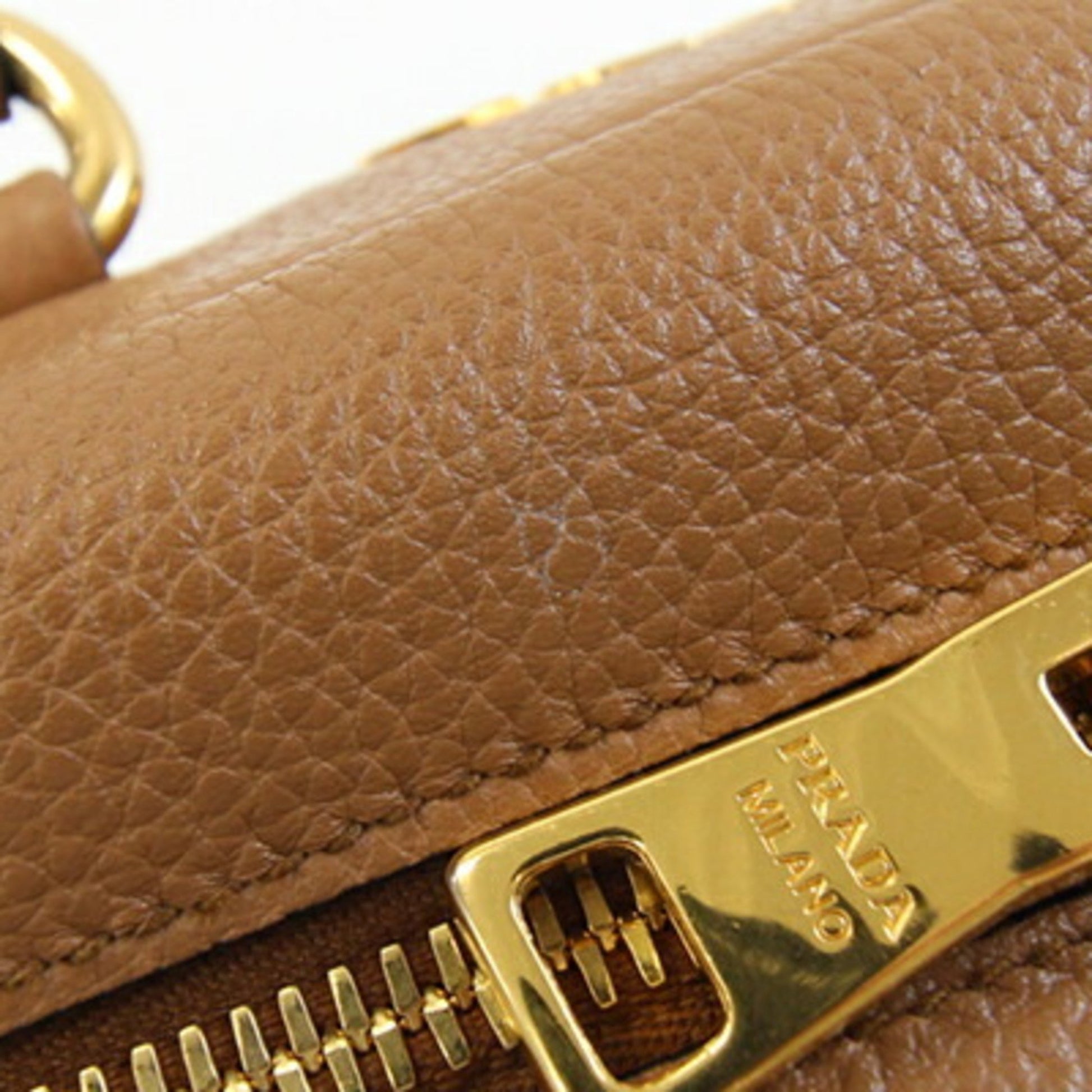 Prada Saffiano, Brown, Leather, handbag