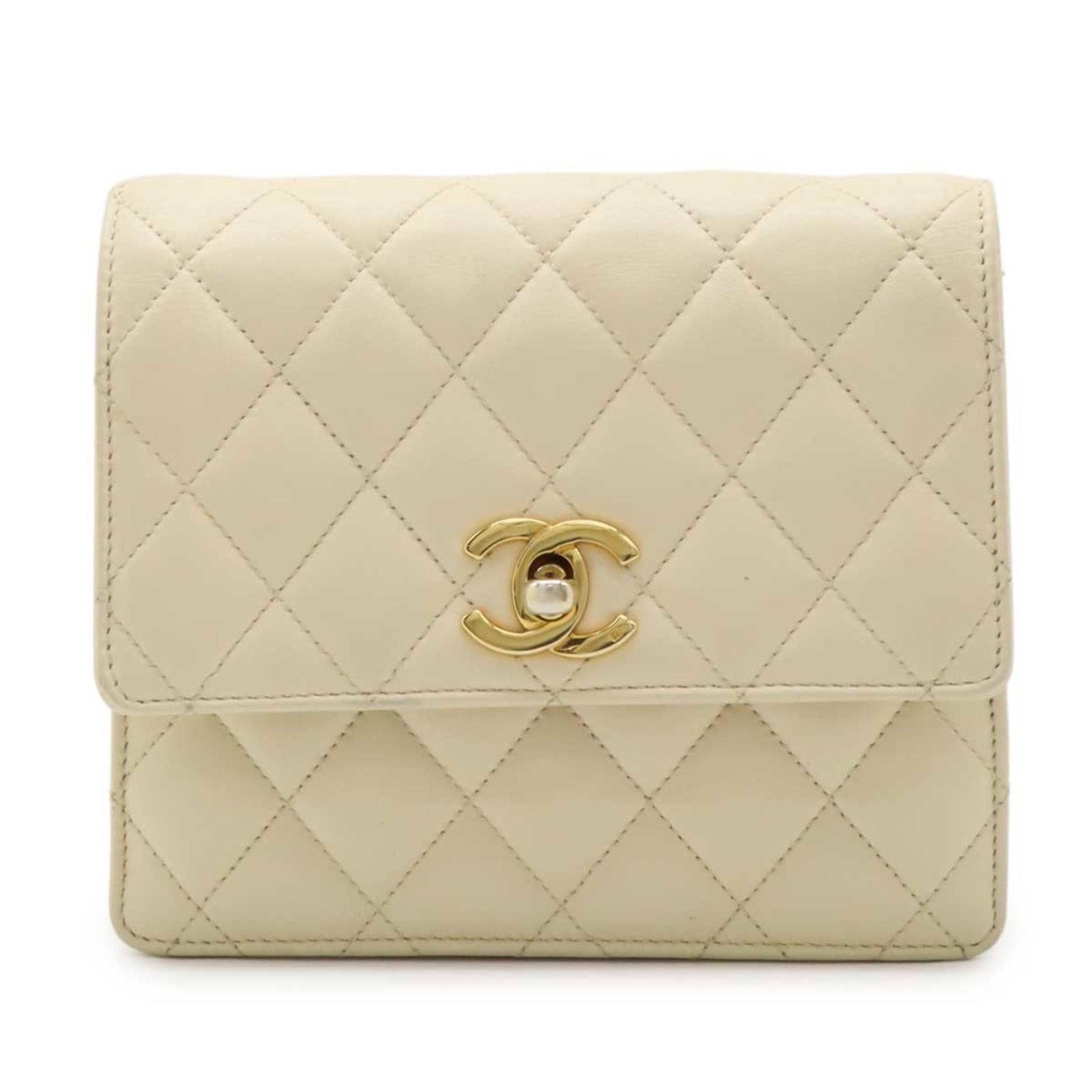 Chanel Bag belt, Beige, Leather, clutch
