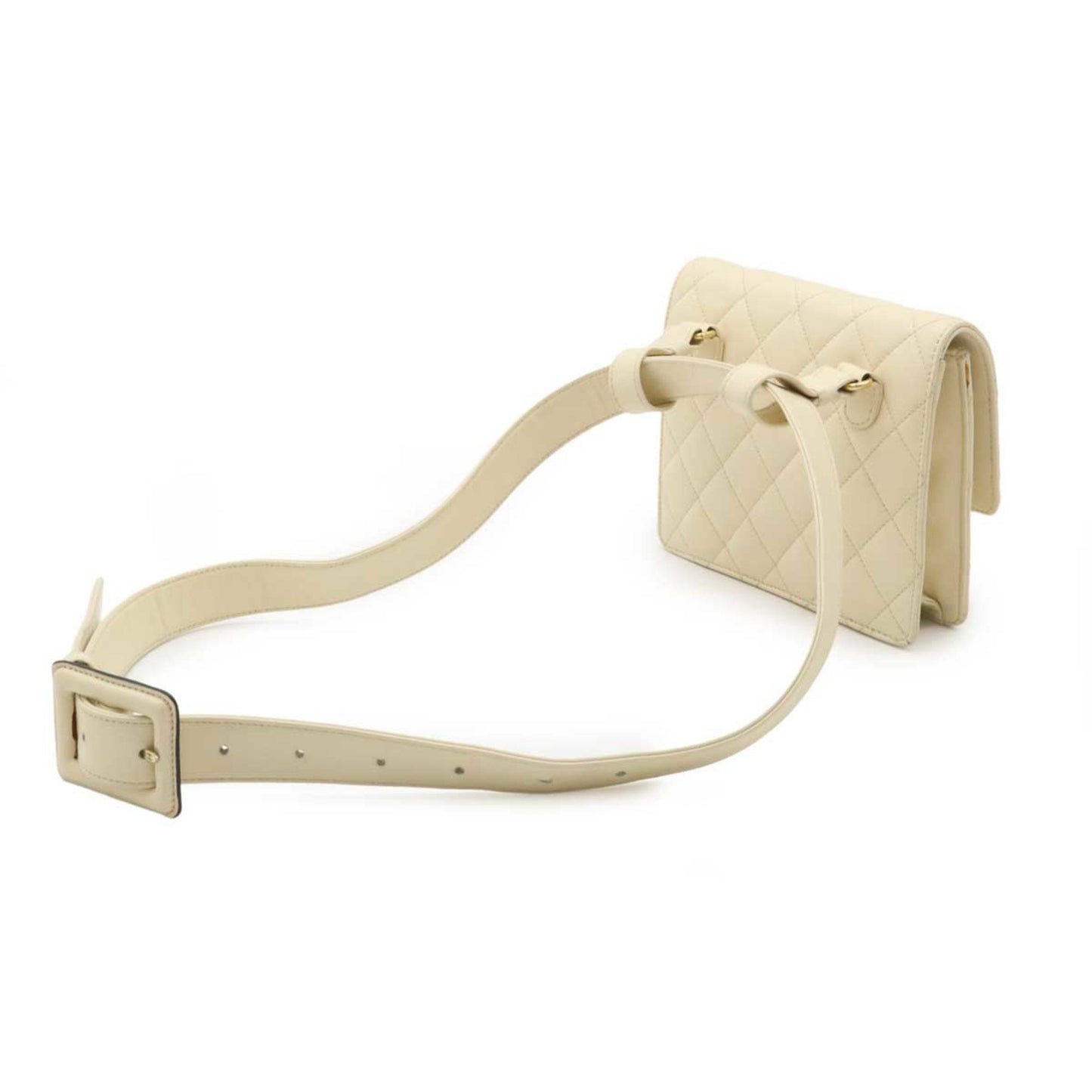 Chanel Bag belt, Beige, Leather, clutch