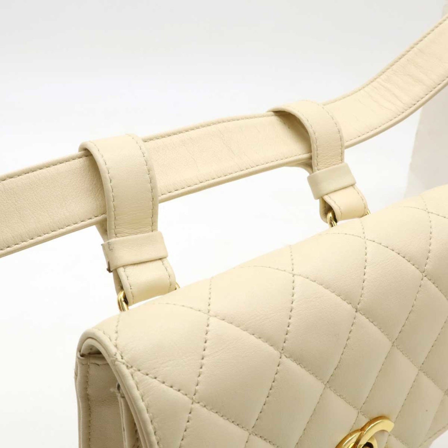 Chanel Bag belt, Beige, Leather, clutch