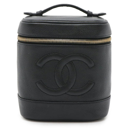 Chanel Vanity, Black, Leather, handbag