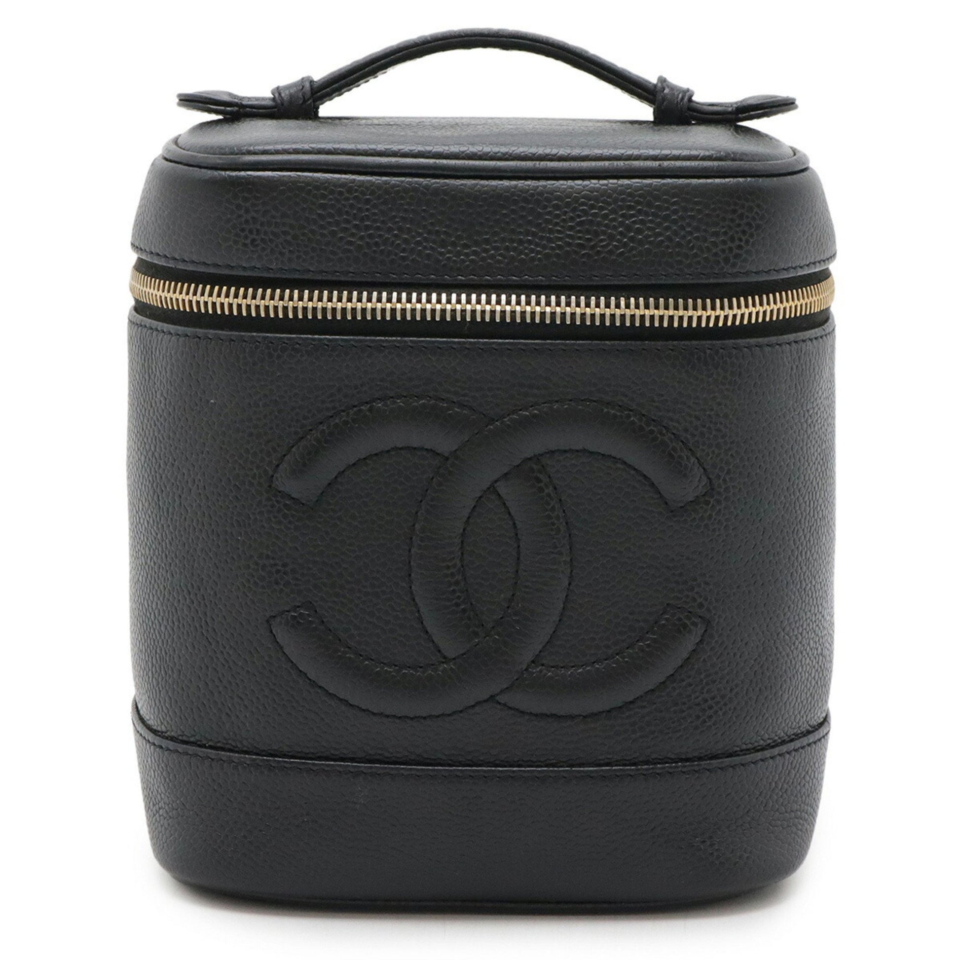 Chanel Vanity, Black, Leather, handbag