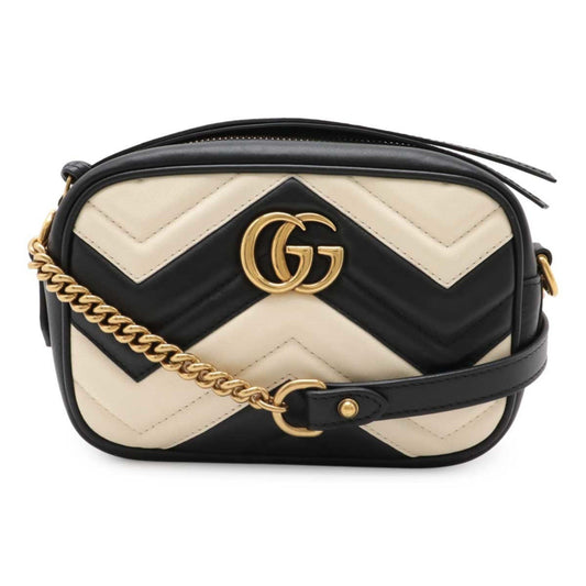 Gucci GG Marmont, Black, Leather, shoulder