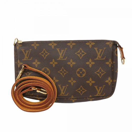Louis Vuitton Pochette Accessoire, Brown, Canvas, clutch