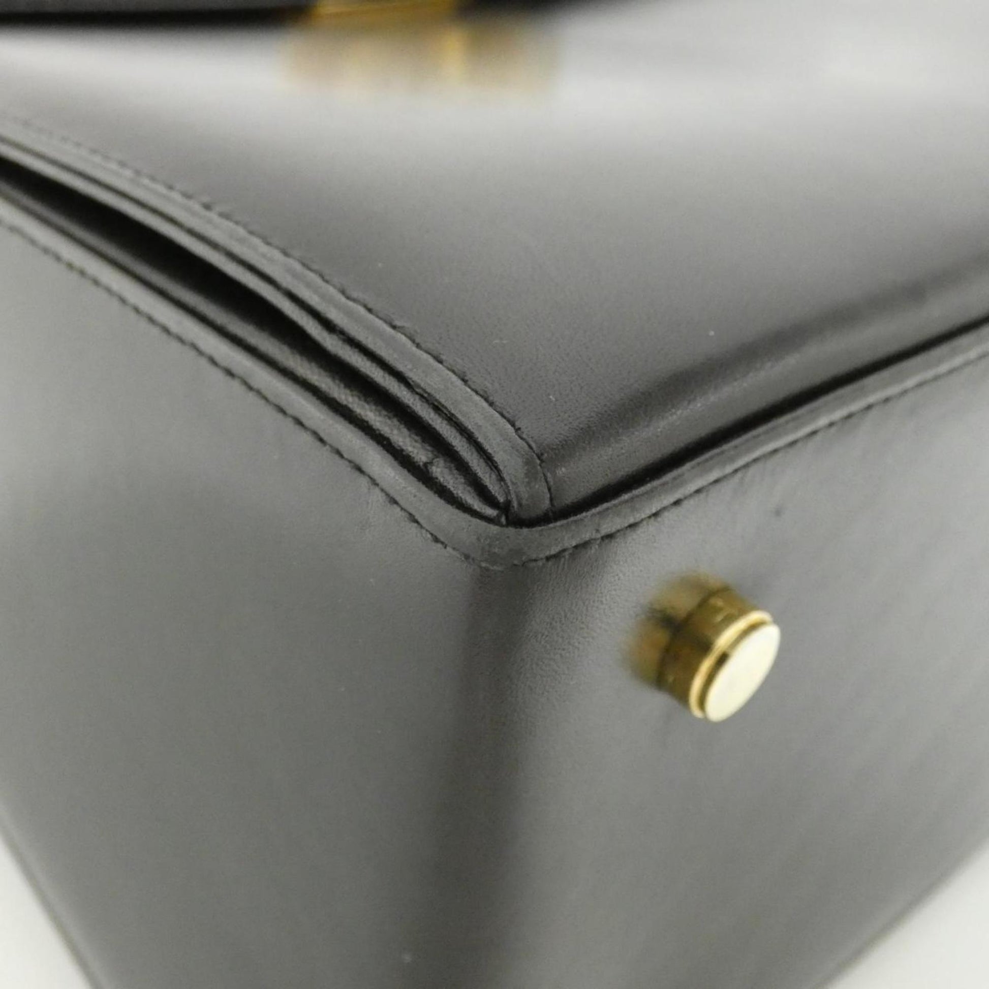 Salvatore Ferragamo Gancini, Black, Leather, handbag